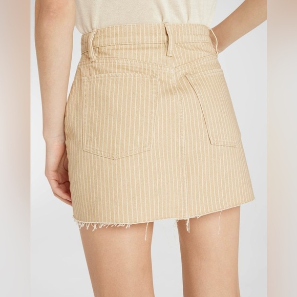 Frame High N Tight Striped Denim Mini Skirt, Color Sand Multi, Size 25 - Picture 2 of 11